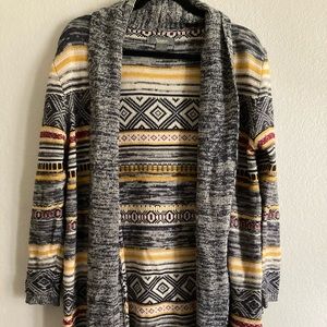 Long printed sweater